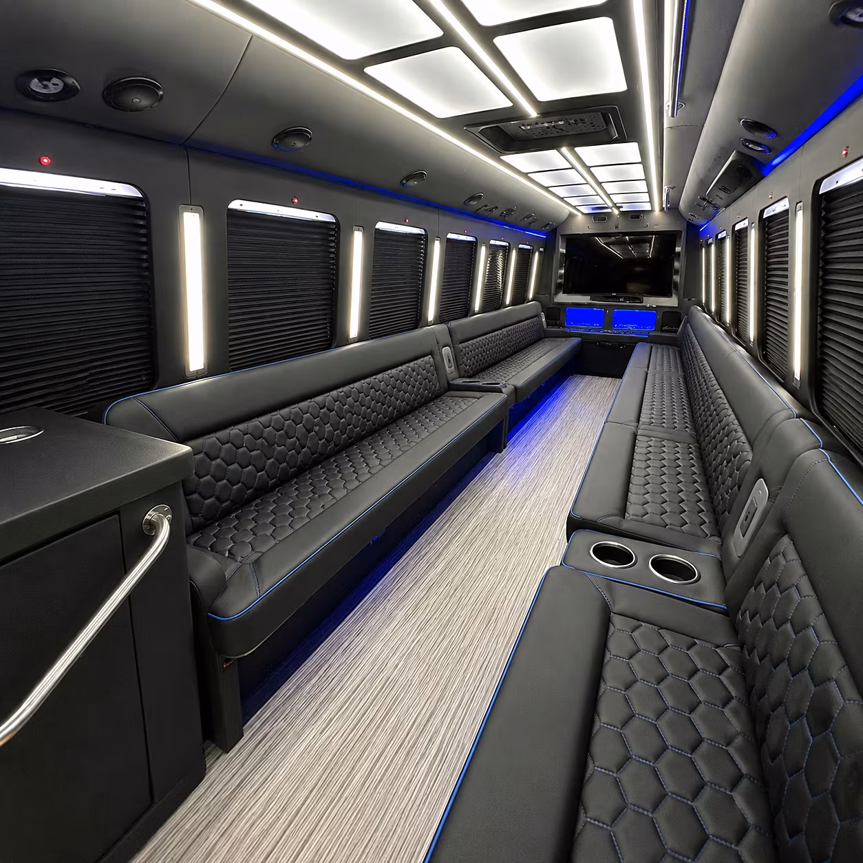 Pittsburgh Prom & Homecoming Transportation party bus interior