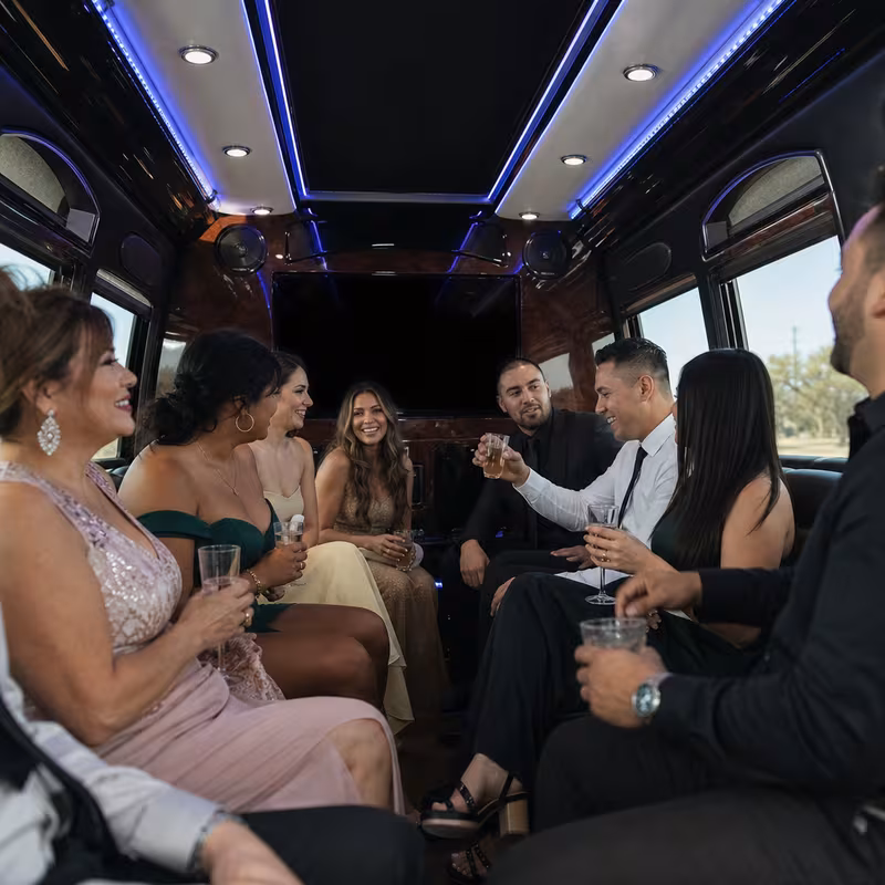 Black Mercedes Sprinter van staged for an Pittsburgh Private Event Transportation group