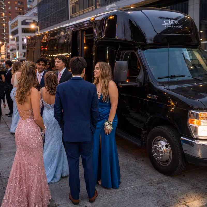 Passengers loading luggage while boarding an Pittsburgh group shuttle
