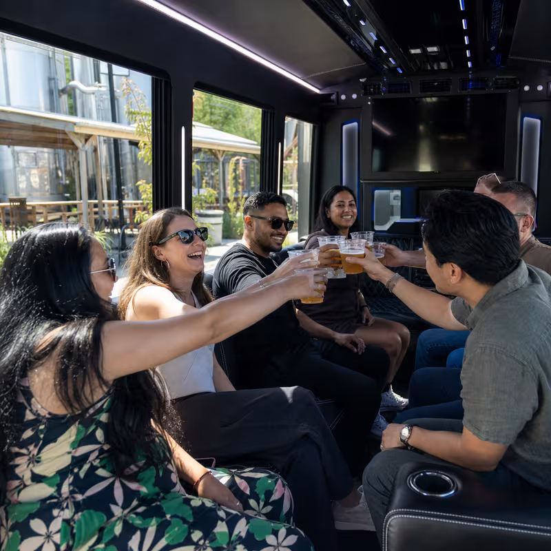Black Mercedes Sprinter van staged for an Pittsburgh Winery & Brewery Tour Transportation group