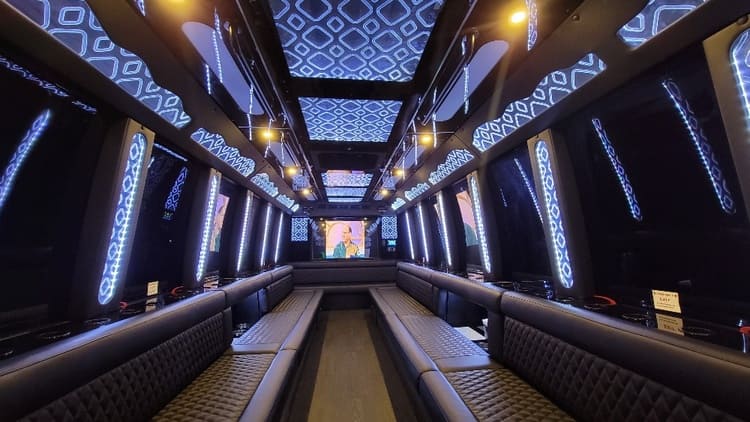 Bethlehem 40 Passenger Limo Bus Interior